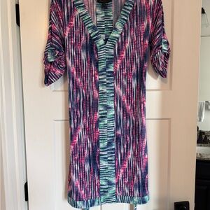 BCBGMaxAzria Pink and Blue Mini Dress